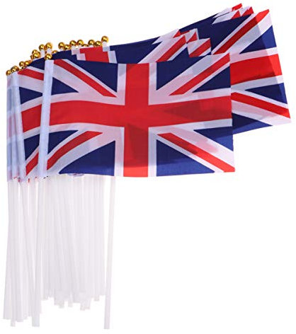 SOIMISS 50 Pièces Drapeau Royaume-Uni, Imperméable Drapeau Anglais, UK Flag pour Décor Foot Match Célébration Queen's Platinum Jubilee Royal Events