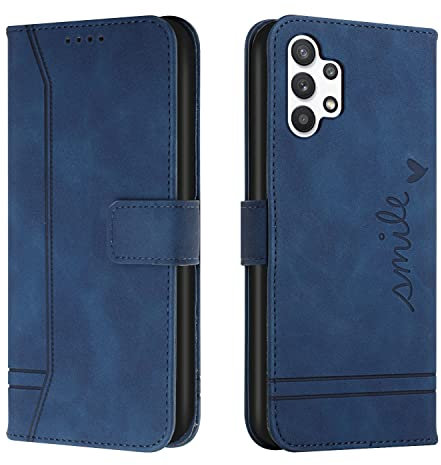 Trugox Handyhülle für Samsung Galaxy A13 4G Hülle Klappbar Klapphülle mit Kartenfach Handytasche Handy Schutzhülle Tasche Leder Wallet Flip Case Slim Book Cover - Blau