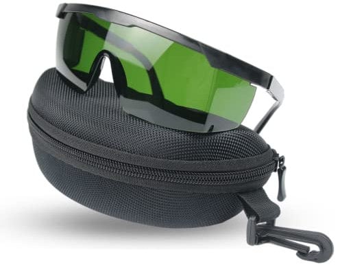 YYwenting IPL Laser-Schutzbrille, Augenschutzbrille, Schutzbrille für Laser-Haarentfernung, 200 nm-2000 nm, Behandlung und Laserkosmetologie, Augenschutz mit Etui (grün)