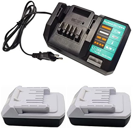 GOLEMON 2X BL1820G Battery 18V 2000Ah BL1813G BL1830G BL1840G 195608-4 + DC18WA Charger Compatible for Makita HP457D TD127D DF457D UR180D UH522D CL183D JV183D