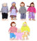 Toddmomy Lernspielzeug Für Kinder Puppen Zubehör Puppenstube Figuren 10cm Familie Set 7Pcs Holzfamilie Dolls hausfamilie Set für Kinderpuppenhouse Puppen Fü Pupoenhaus Biegepuppen Bibel