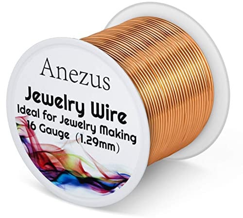 Anezus 16 Gauge Jewelry Wire, Craft Wire Tarnish Resistant Copper Wire for Jewelry Making, Wire Wrapping and Crafting(Copper, 11 Yards /10 Meters)