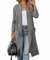 kinstell Cardigan da donna a maniche lunghe aperto sul davanti con tasche, nero, Grigio, XL