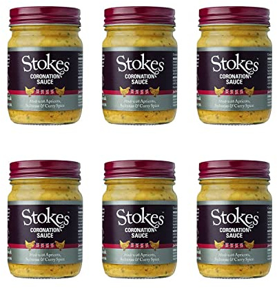 Stokes | Coronation Sauce Jar | 6 x 220g | Made with apricots, sultanas and curry spice for the delicious classic chicken sauce.