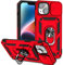 Hitaoyou iPhone 14 Plus Case with Camera Cover & Kickstand, Military Grade Shockproof Heavy Duty Protective Case with Magnetic Car Mount Holder for iPhone 14 Plus Red
