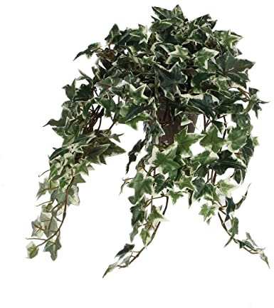 Kunstpflanze, Efeu Zimmerpflanze, Kunstefeu mit Langen, hängenden Ästen und sternförmigen Blättern, Hedera Kunstpflanze im Ton Blumentopf