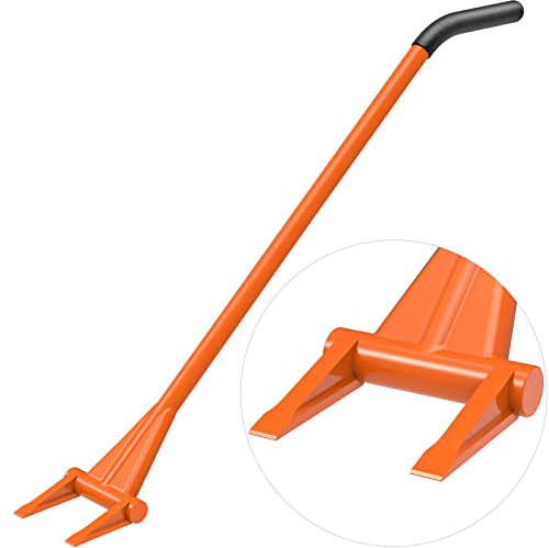 Dolibest Heavy Duty Crowbar, 122cm Long Handled Pry Bar Bent Large Wrecking Bar Roughneck Utility Bar Skirting Removal Tool Pallet Buster Breaker Demolition Tool with Soft Ergonomic Handle Sleeve