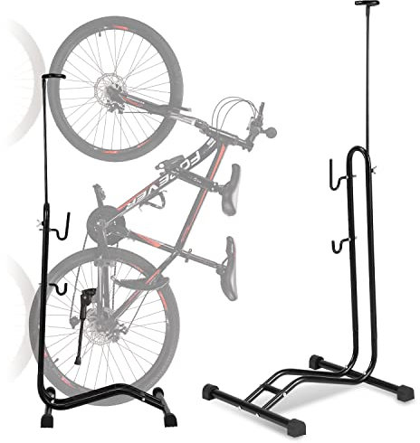 Vigevee Cavalletto per bicicletta, 3 funzioni per appendere o regolare orizzontalmente e verticalmente, da 20 a 29 pollici, adatto per ruota anteriore o posteriore, supporto sicuro