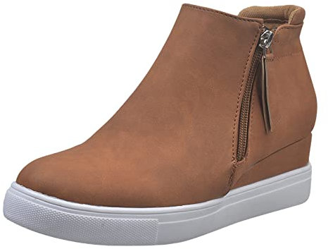 Stivali Alti Donna Tacco Allacciare Tela Stivali Stivali Motocross 43 Stivali Donna Estivi Traforati Alta Allacciare Tela Stivali Sandali con Tacco Sneakers con Zeppa da Donna Nere 1-Marrone 14.99
