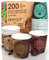 200 Bicchierini in Carta per caffè 65ml PubCUP Mix Bicchieri Ecologici Biodegradabili Monouso Piccoli Asporto Bevande Calde