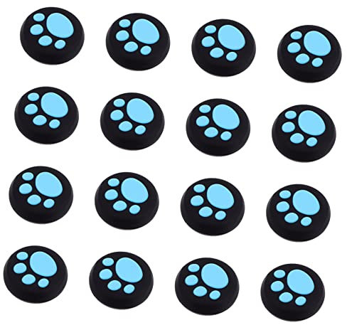 UKCOCO 16 Piezas Sombrero Rockero Empuñaduras para El Pulgar con Estampado De Pata Pegatina De Silicona para Joystick Tapas Únicas De Gamepad Único Pro Caja De Manija Gel De Sílice