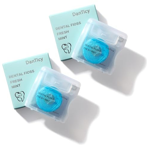 DanTicy Filo interdentale in tessuto infuso di olio di cocco, filo interdentale naturale per la pulizia profonda, pulizia extra ampia e scorre senza intoppi e facilmente, senza PFAS | aromatizzato