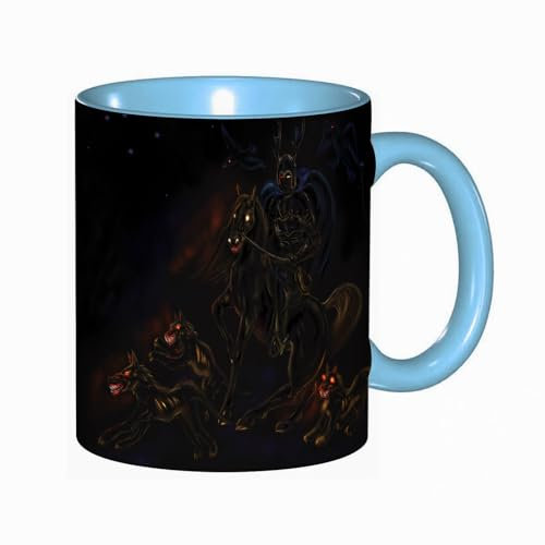 Kaffeebecher Mug,Die digitale Malerei. Das handgezeichnete Bild der wilden Jagd. Der Dämonenritterreiter mit den,kaffeebecher porzellan, tasse Füllmenge 330 ml - sehr interessante bedruckte Teetassen