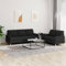 Homgoday 2-TLG. Sofagarnitur mit Kissen Sofa Couch Gästesofa Lounge Rückenlehnensofa Polstersofa Couch Loungesofa Couchgarnitur Sofas für Wohnzimmer Schlafzimmer Büro Schwarz Stoff