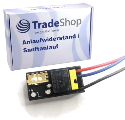 Trade-Shop Anlaufwiderstand/Sanftanlauf/Softstart 12A 250V inkl. 3 Kabel kompatibel mit Einhell Bosch Makita Metabo Maschinen/XS-12HJ