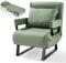 Makika Schlafsessel Schlafsofa Kunstleder Rio 4in1 mit Armlehne - Bettfunktion - Verstellbare Rückenlehne - inkl. Kopfkissen - Bis 200kg - Klappsessel Relaxsessel Sofabett Klappbett Wohnzimmer Grün