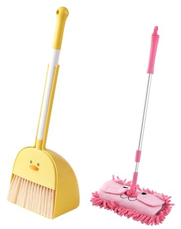 Perfeclan Mini Balai avec Pelle à poussière, vadrouille pour Enfants, Ensemble de Jouets de Nettoyage, Outils de Nettoyage ménager pour garçons et Filles de la
