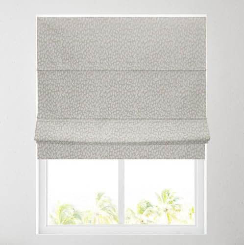 Barnes Blinds - Fully Lined Patterned Roman Blinds for Windows - Durable Fittings Easy Fit - Roman Blind (Animal Print Natural 91.5cm)