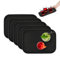 Relaxdays Pack de 5 Bandejas Camarero, Antideslizantes, Rectangular, Bar, Restaurante, Buffet, 35x25 cm, Plástico, Negro