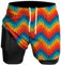 Herren Laufshorts 2 in 1 Shorts Gym Athletic Shorts Outdoor Marathon Workout Trainingsshorts Rot Orange Gelb M