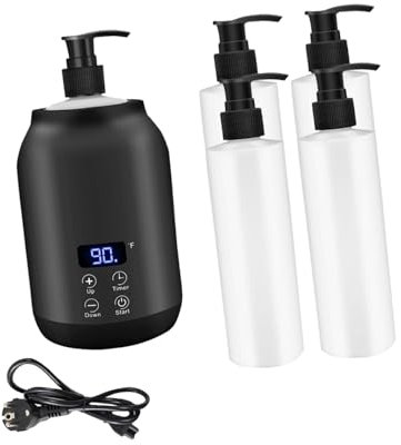 Single Bottle Massage Oil Heater,Lotion Bottle Warmer Dispenser,Portable,Small,Essential Oil Bottle Heater,Massage Oil Warmer, Black