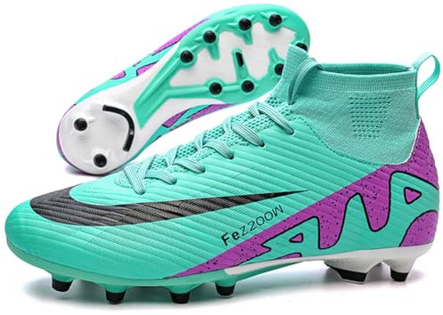 WOWEI Fußballschuhe Herren Professionelle Fussballschuhe High Top Spike Cleats Outdoor Athletics Fußballschuhe Jungen Trainingsschuhe Turnschuhe (Fuss-2, 39EU)