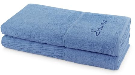 Frottana Sauna Set Pearl 2-TLG Handtücher - 2X 80x200 cm, 100% Baumwolle, Cornflower