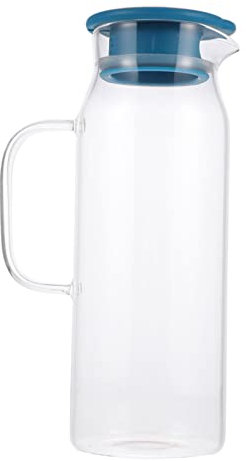 1pc Glass Cold Water Jug The Office Water Bottle Coffee Pitcher Tea Kettle Fruit Water Bottle Iced Water Cold Teapot Espumador De Leche Iced Tea Pitcher Glass Teapot Set (Color : Orange, Size : 9X9X(R