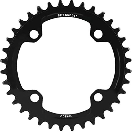 TIKATARER Plato de Bicicleta, Ligero 32/34/36/38T Bcd 104 Anillo de Cadena de Acero de una Sola Manivela para Bicicleta de Montaña, Diseño de Dientes Estándar de Anillo de Cadena para (36T)