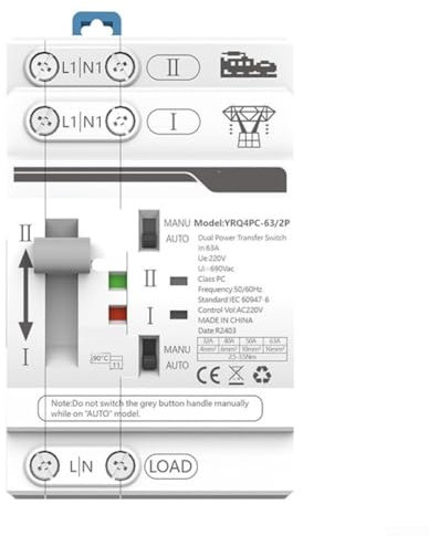 Hasaller Commutateur de transfert A-TSAutomatic 2P 63A rail DIN A-TSDual Power Commutateur de transfert automatique Commutateurs sélecteurs électriques 220 V