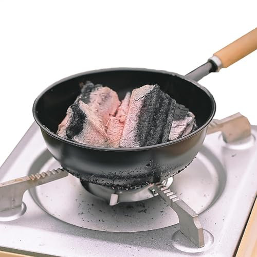 Holzkohle Feuerstarter Topf Kohle Starter Topf Holzgriff Grillkohle Kohle Kohle Kohle Feuerstarter mit Holzgriff BBQ Deck Starter Brenner Praktisch Außen 105G