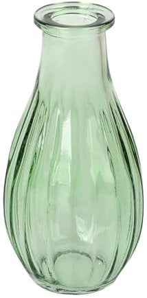 Talking Tables Vaso per fiori in vetro verde Elegante centrotavola per davanzale di nozze Festa in giardino Cena estiva Camino Regalo Altezza 14 cm