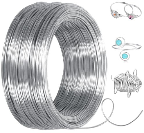 Cozary Filo Alluminio 1mm x 100 M, Filo di Ferro Modellabile, Filo Metallico per Bigiotteria Gioielli Abbellimenti, DIY Bijoux e Creazioni