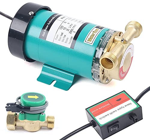 Water Pressure Booster Pump, 120W Automatic Pressurization Hot and Cold Water Pump, Stainless Steel Circulating Pumps with Cooling Device and Heat Dissipation Holes, for Home, Garden, Pond, Fish Tank