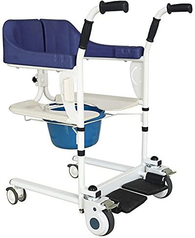 Patiententransferstuhllift, multifunktionaler Pflegestuhl, tragbar und faltbar, höhenverstellbar, elektrischer Lift für die Badewanne, Toilettenstuhl S (mechanische Version) (elektrische Ver