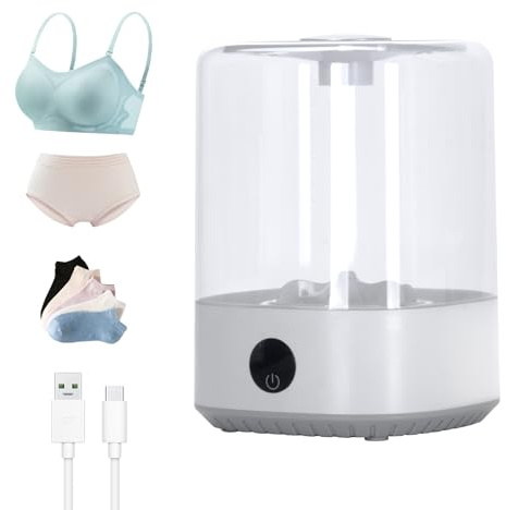 Mini lavadora portátil de 4 litros, lavadora compacta inalámbrica recargable para ropa interior, ropa de bebé, ropa de mascotas, ideal para individuales, dormitorios, apartamentos, RV, carga USB