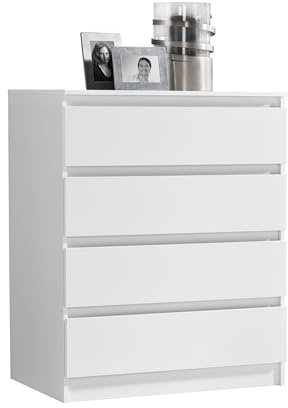 Kommode 76cm breit mit 4 Schubladen Kommode Kaschmir schmal Holz Schrank mit Schubladen Sideboard Highboard Anrichte Schlafzimmer Wohnzimmer Flur Büro Organizer Breite 76 cm Höhe 87 cm