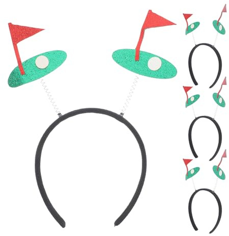 MAGICLULU 4 Stück Pack Golfball Sport Stirnbänder für Damen und Mädchen Elastisches Haarband mit Sicherem Halt Atmungsaktiv und Rutschfest für Golf und Sportevents