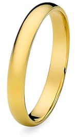 MARKO Klassischer Ehering aus 333 Gold (8 Karat), 3 mm breit, poliert, zeitloser Goldring für Damen und Herren – einzeln erhältlich