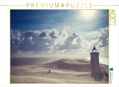 CALVENDO Puzzle Sandsturm am Leuchtturm | 1000 Teile Lege-Größe 64 x 48 cm Foto-Puzzle für glückliche Stunden