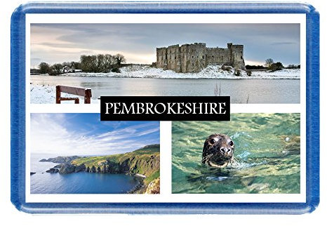 Pembrokeshire - Postcard-Style Design - 7cm x 4.5cm - Novelty Tourism Fridge Magnet.