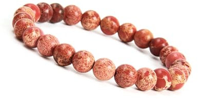 GD GOOD.designs Chakra Perlenarmband aus 8 mm Meeressediment Jaspis Natursteinen (rot) rotfarben Chakraarmband Frauenarmand Herrenarmband rotesarmband armbandrot Yogaarmband
