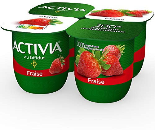 ACTIVIA Yaourt au bifidus aux fruits Fraise 4 x 125 g