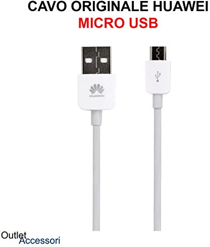 HUAWEI Cavo Cavetto Originale Dati Ricarica Micro USB P8 Lite 2017, P9 Lite, P10 Lite, Mate S P Smart Y6 Y7 Nova Young P7 C02450768A Bianco