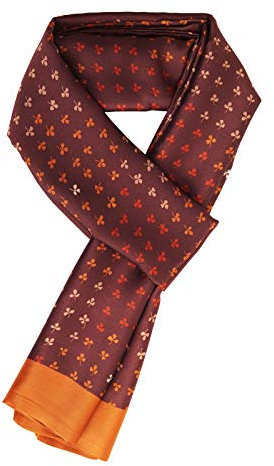 WANYING Dünn Herrenschal für Herbst Frühjahr aus Kunstseide Viskose Casual Business Gentlemen 30 * 170cm - Vierblättriges Kleeblatt Braun
