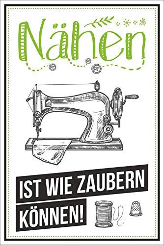 Vintage Shabby Holzschild Nähen ist wie zaubern können Geburtstag Geschenk