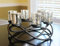 Seraphic Iron Round Table Decor Christmas Centerpiece Decorations Candle Holder for Weddings, Patio, Kitchen, Dining Room, and Coffee Tables, Glass Votive Tealight Holders, Black, 6 Silver Cups