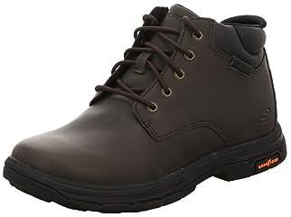 Skechers Homme Segment 2.0 Brogden Bottine Chukka, Cuir Cacao, 44 EU