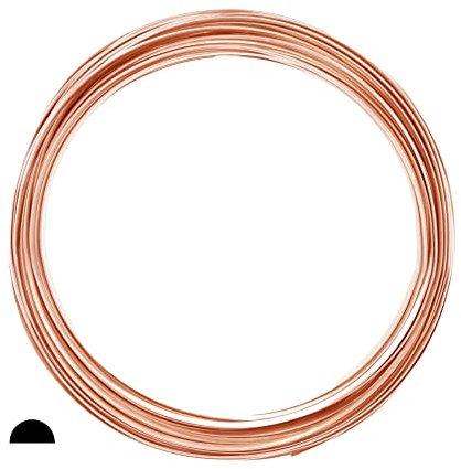 22 Gauge, 99.9% Pure Copper Wire, Half Round, Dead Soft, CDA #110-15FT from Craft Wire