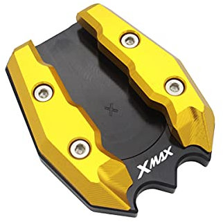 LongGreat Pour Yamaha XMAX 125 250 300 2017 2018 2019 2020 CNC pied latéral plaque de support (or)